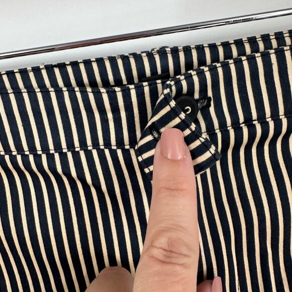 Betsy Johnson Black Label Pants 10 Pinstripe Navy Tan Vintage Work Career - Picture 6 of 14